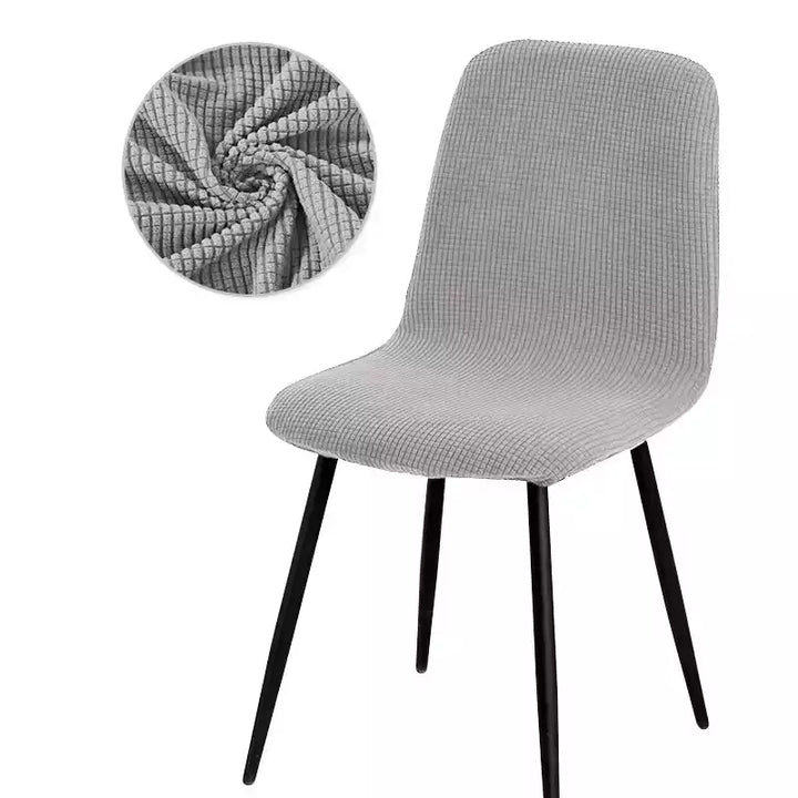 Housse de chaise design en jacquard Inès de couleur gris clair