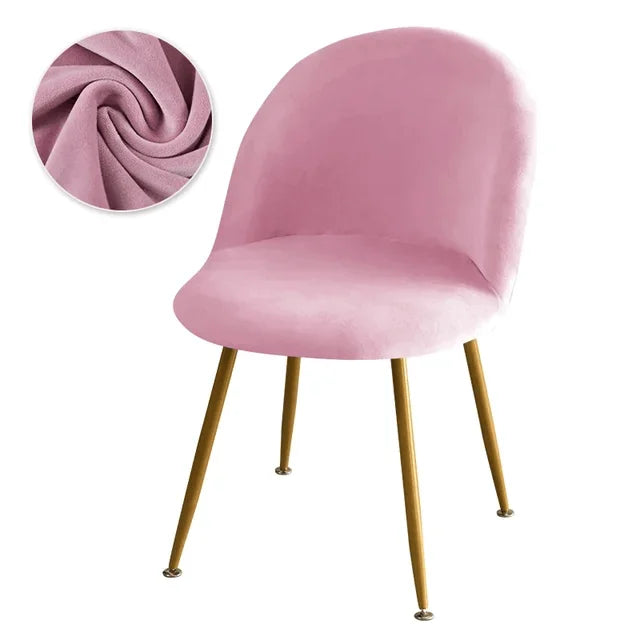 Housse de chaise Design en velours Betty de couleur rose