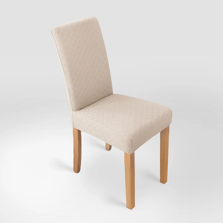 Housse de chaise effet tricot Ludivine de couleur beige