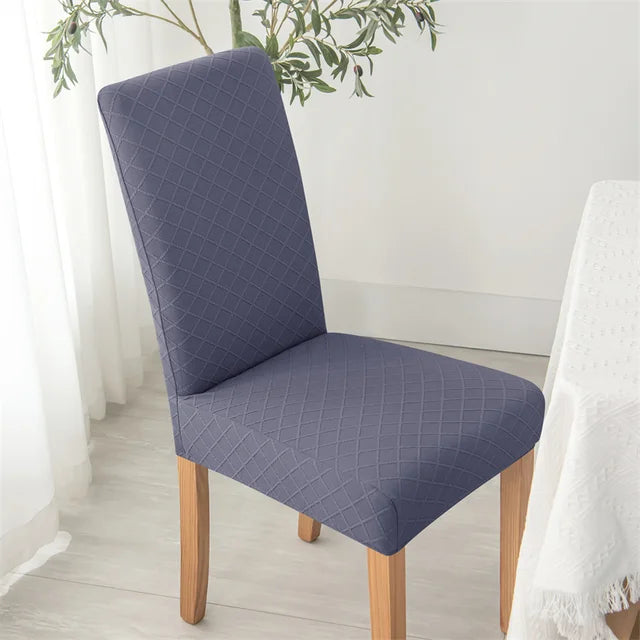 Housse de chaise effet tricot Ludivine de couleur gris foncé