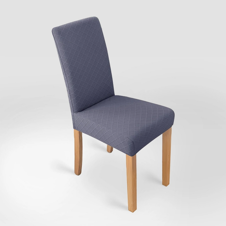 Housse de chaise effet tricot Ludivine de couleur gris foncé