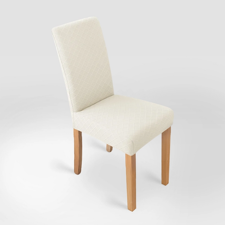 Housse de chaise effet tricot Ludivine de couleur ivoire