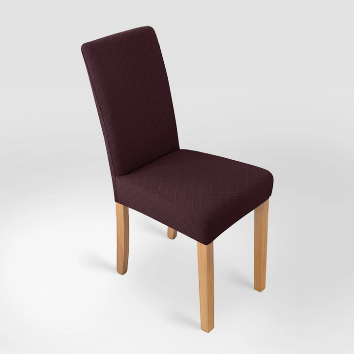 Housse de chaise effet tricot Ludivine de couleur marron