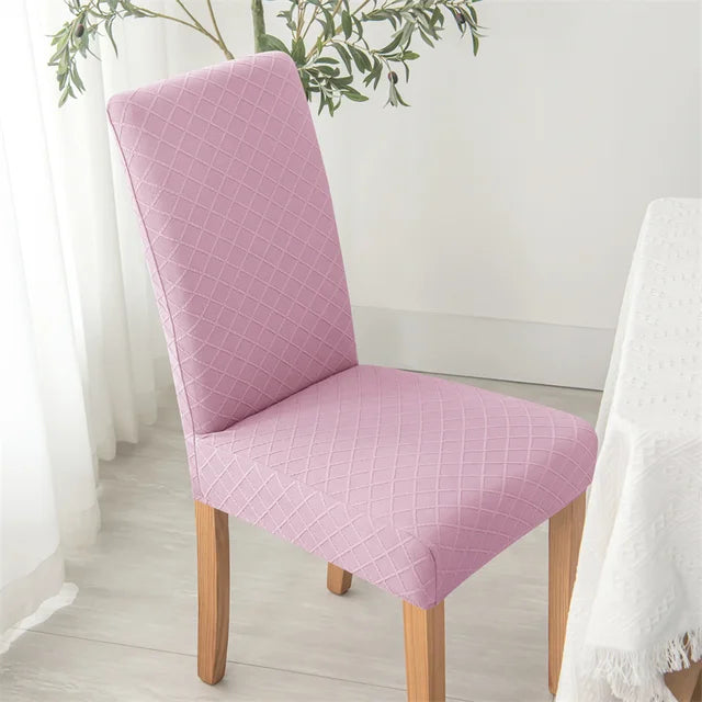 Housse de chaise effet tricot Ludivine de couleur rose