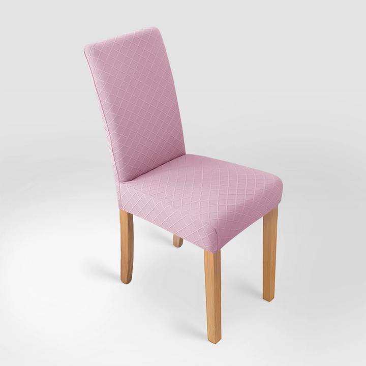 Housse de chaise effet tricot Ludivine de couleur rose