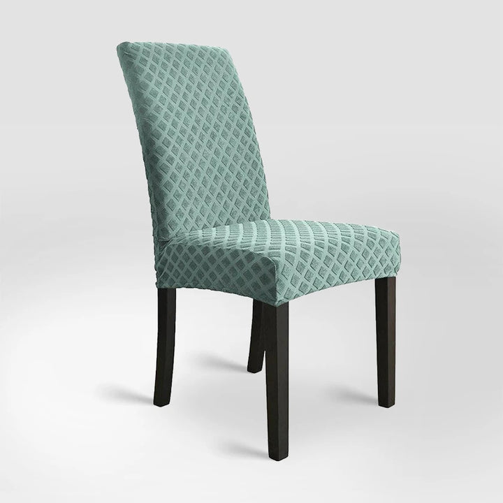 Housse de chaise en jacquard à carreaux imperméable Estelle de couleur vert clair