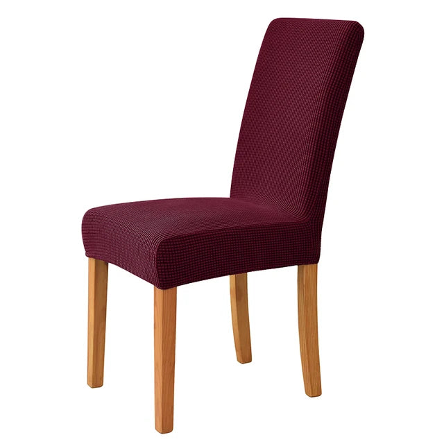 Housse de chaise en jacquard Carolina de couleur bordeaux