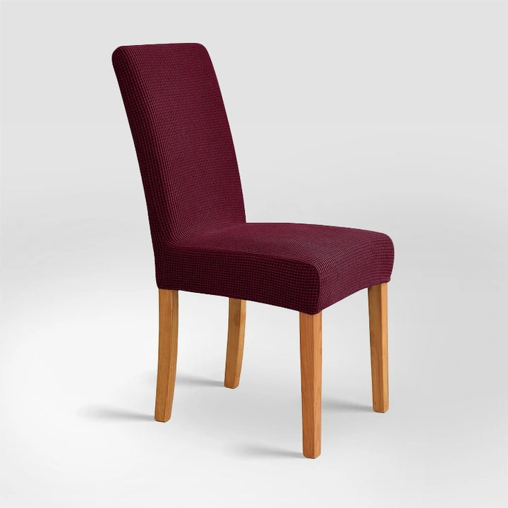 Housse de chaise en jacquard Carolina de couleur bordeaux