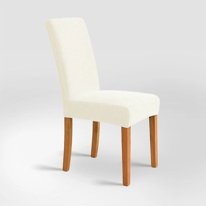 Housse de chaise en jacquard Carolina de couleur ivoire