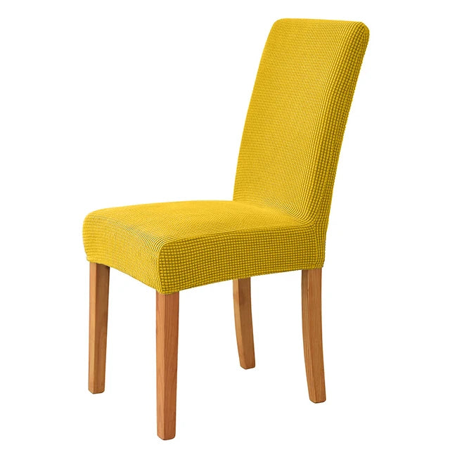 Housse de chaise en jacquard Carolina de couleur jaune