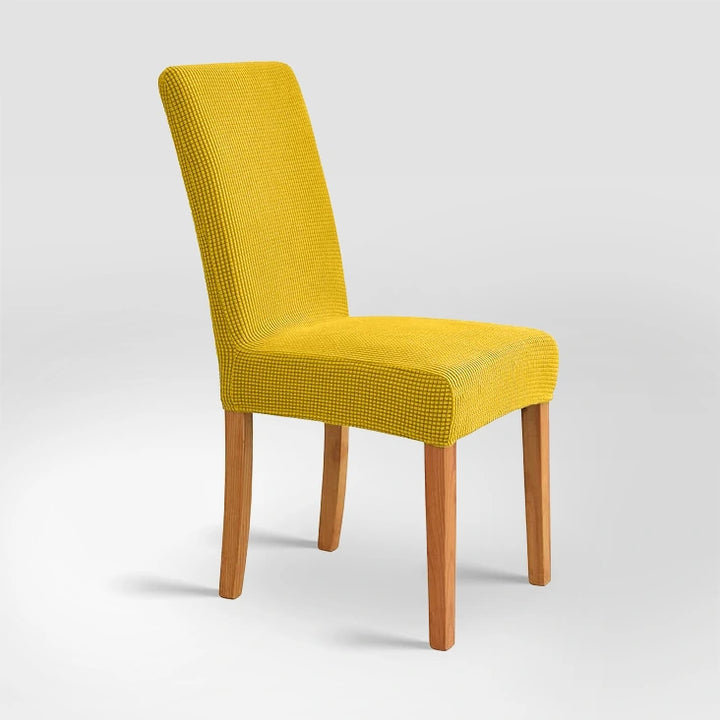 Housse de chaise en jacquard Carolina de couleur jaune