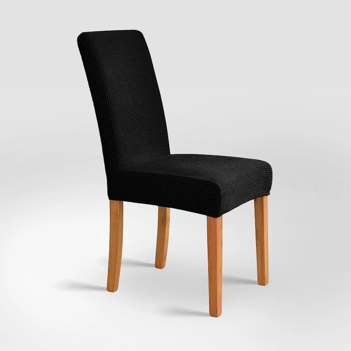 Housse de chaise en jacquard Carolina de couleur noir
