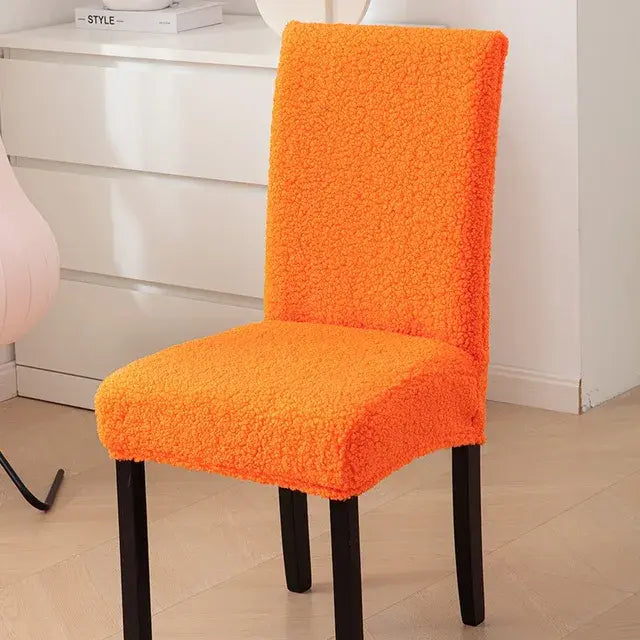 Housse de chaise en polaire Cyrielle de couleur orange