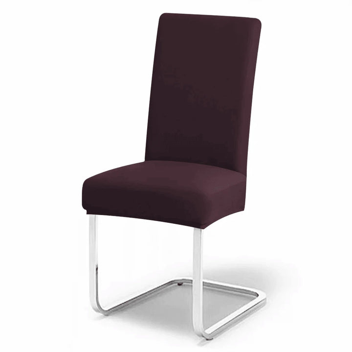 Housse de chaise en tissu Angela de couleur violet foncé