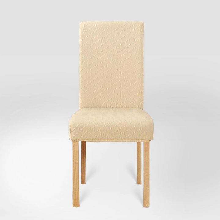 Housse de chaise effet tricot Ludivine de couleur crème