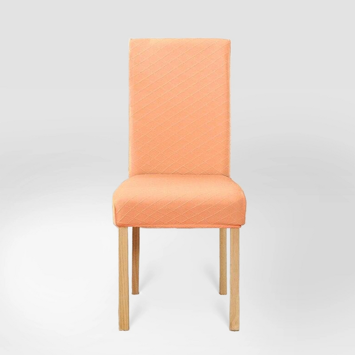 Housse de chaise effet tricot Ludivine de couleur saumon