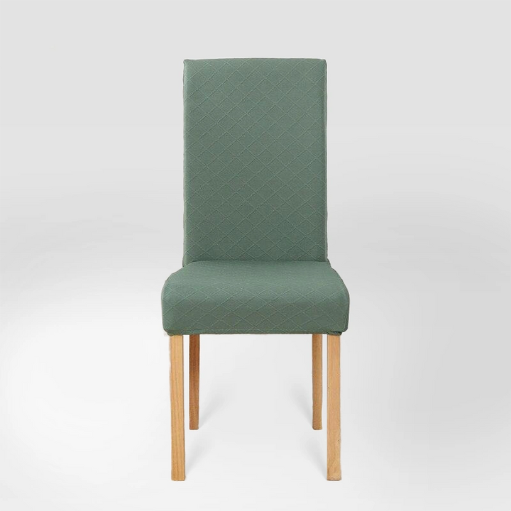 Housse de chaise effet tricot Ludivine de couleur vert