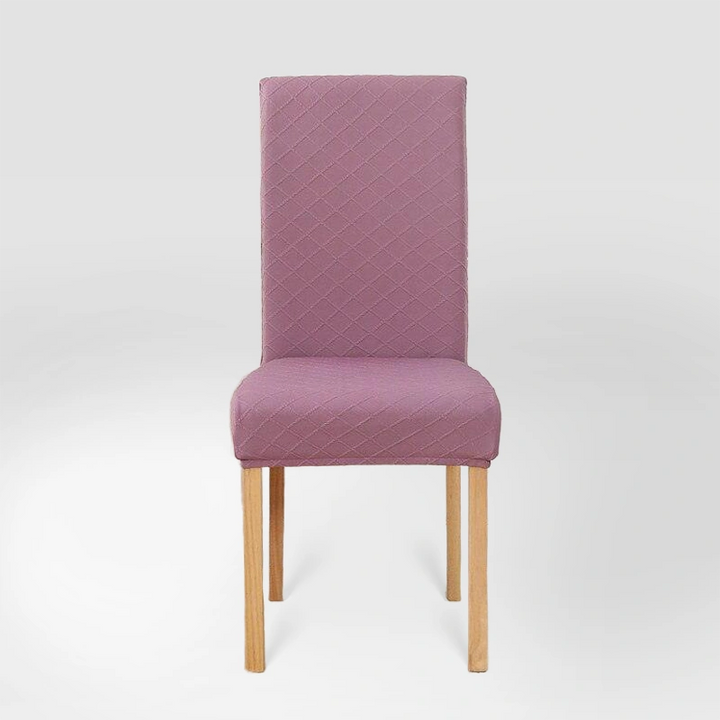 Housse de chaise effet tricot Ludivine de couleur violet
