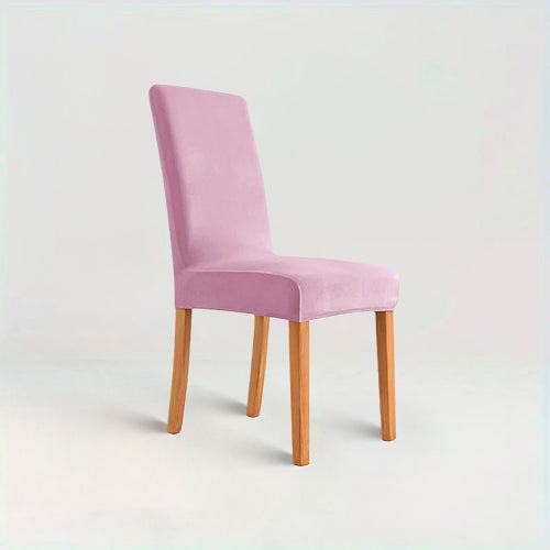 Housse de chaise en velours - Mira de couleur violet sur fond beige