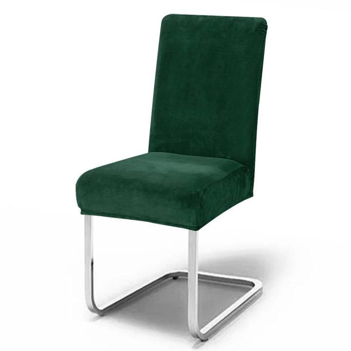 Housse de chaise en velours Silvia de couleur vert