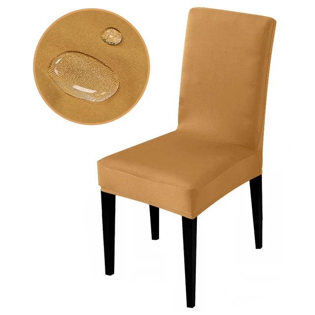 Housse de chaise imperméable Louane de couleur camel