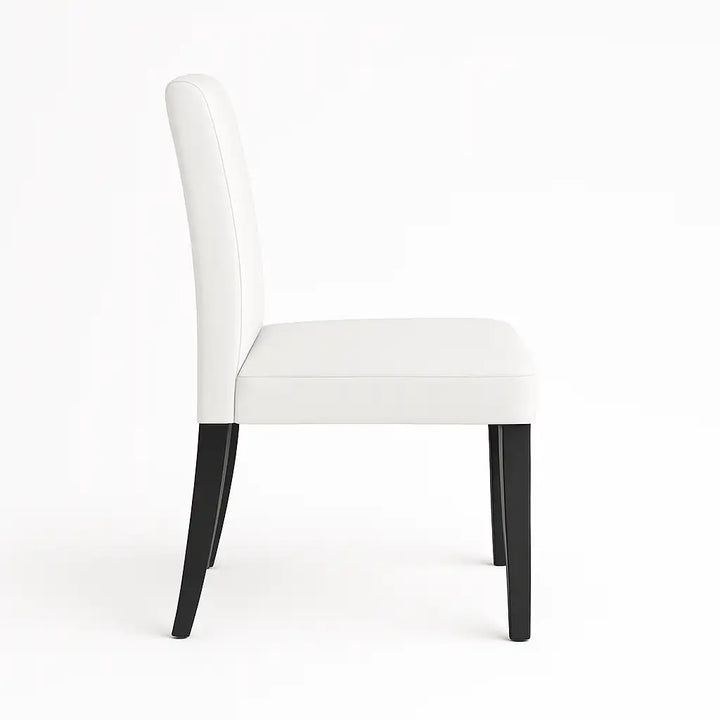 Housse de chaise Lola de couleur blanc vue de profil