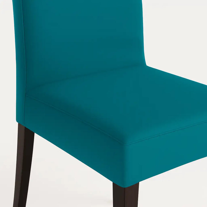 Housse de chaise Lola de couleur bleu canard zoom texture