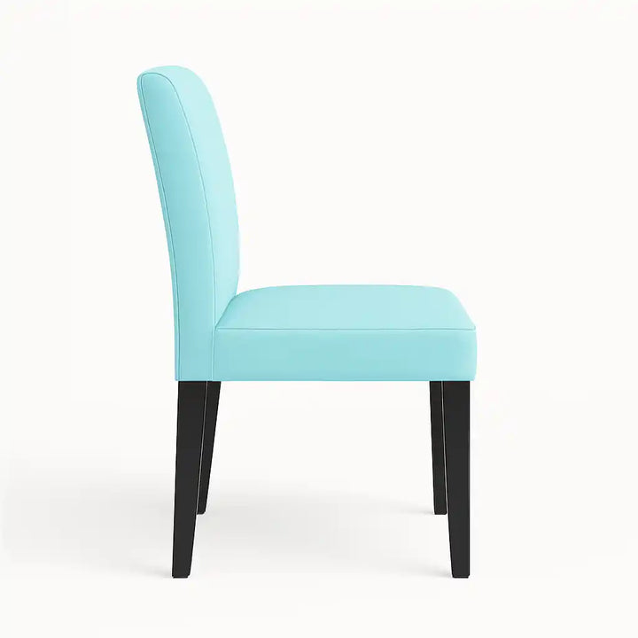 Housse de chaise Lola de couleur bleu ciel vue de profil