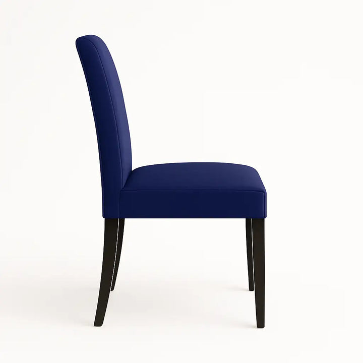 Housse de chaise Lola de couleur bleu marine vue de profil