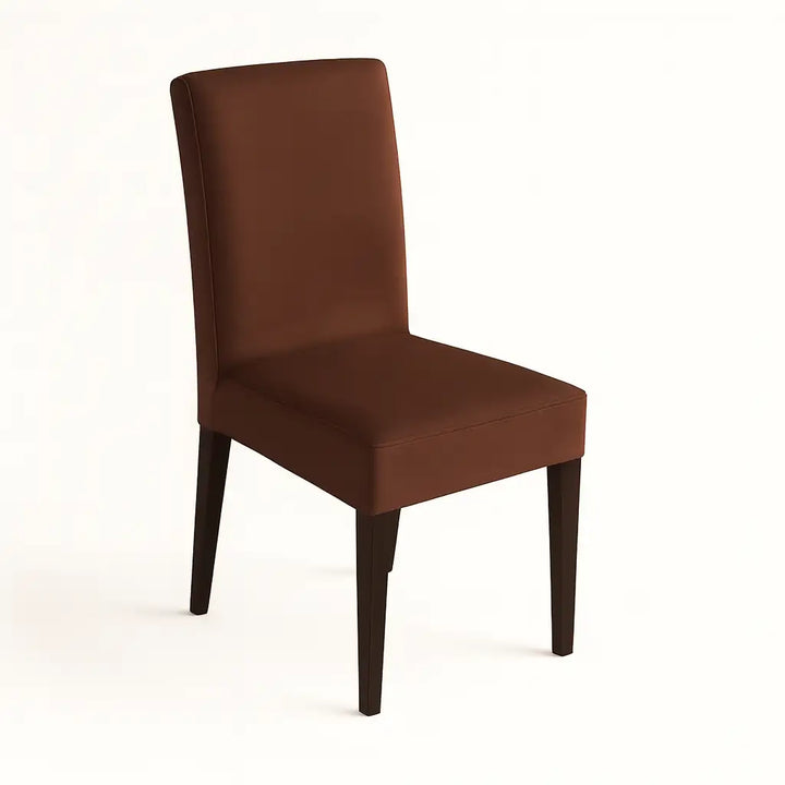 Housse de chaise Lola de couleur chocolat vue avant principal