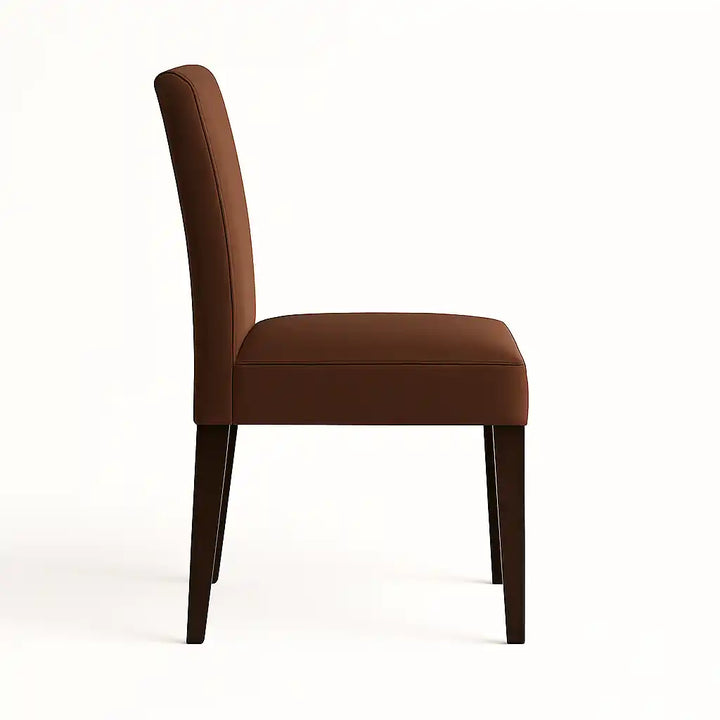 Housse de chaise Lola de couleur chocolat vue de profil