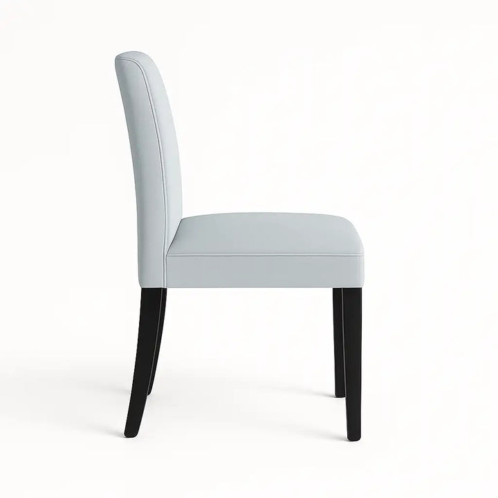 Housse de chaise Lola de couleur gris clair vue de profil