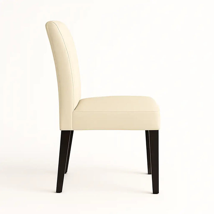 Housse de chaise Lola de couleur ivoire vue de profil