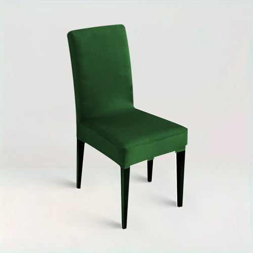 Housse de chaise Lola de couleur vert sur fond beige