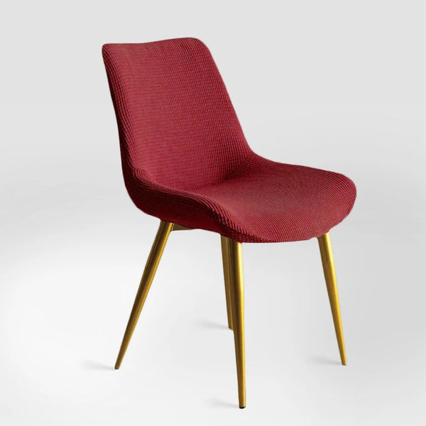 Housse de chaise ovale en jacquard Leony de couleur bordeaux