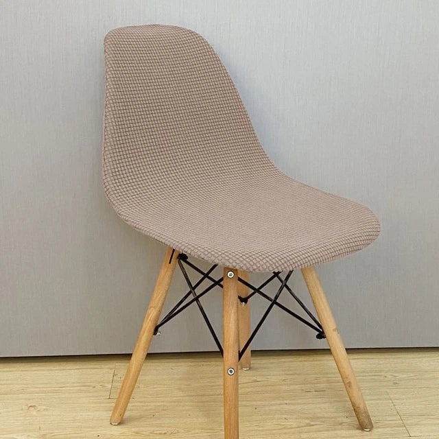 Housse de chaise scandinave en Jacquard Justine de couleur brun