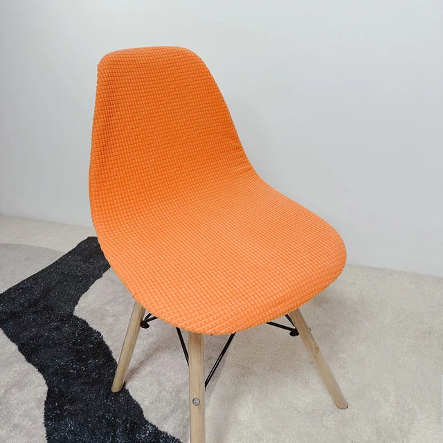 Housse de chaise scandinave en Jacquard Justine de couleur orange