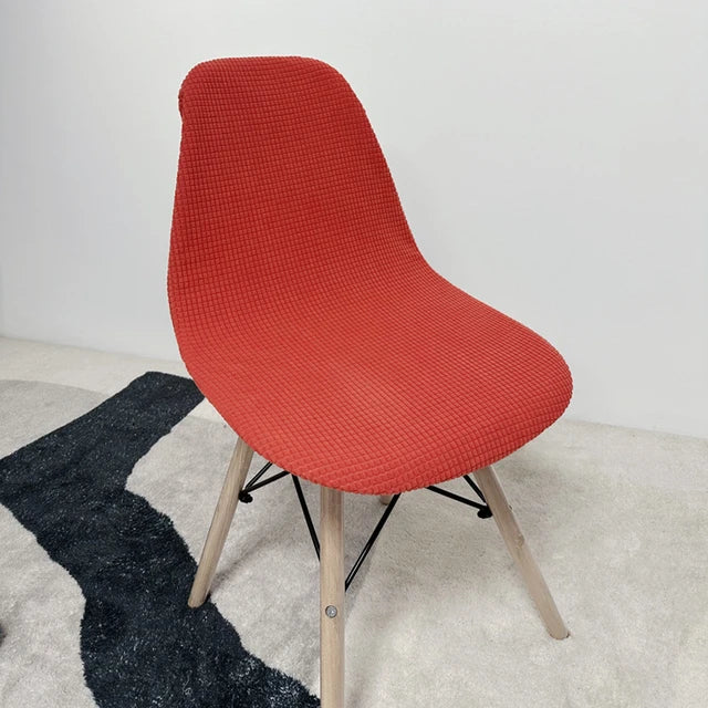 Housse de chaise scandinave en Jacquard Justine de couleur rouge