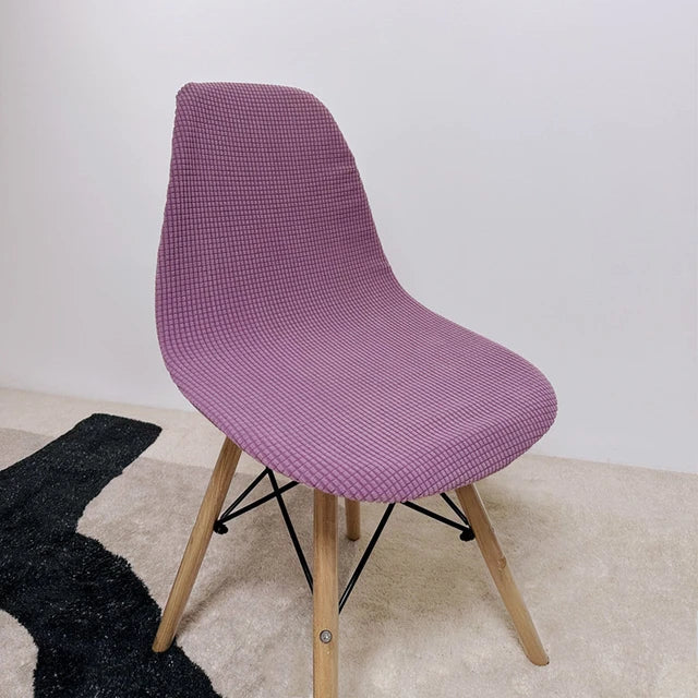 Housse de chaise scandinave en Jacquard Justine de couleur violet