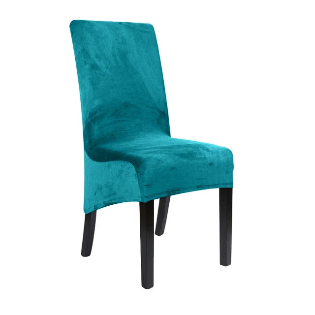 Housse de chaise XL en velours de couleur turquoise