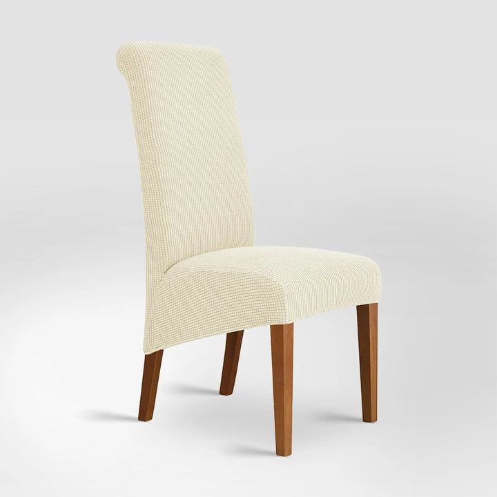 Housse de chaise XL en jacquard  Amalia de couleur ivoire