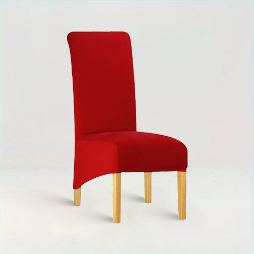 Housse de chaise XL - Lena de couleur Rouge sur fond beige