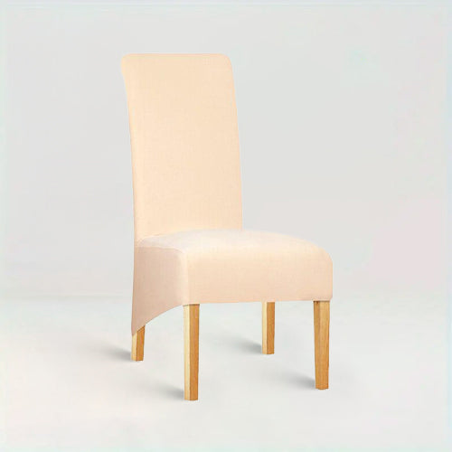 Housse de chaise XL - Lena de couleur Crème sur fond beige