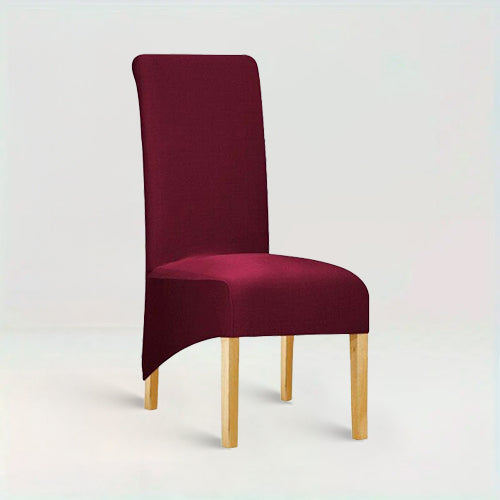 Housse de chaise XL - Lena de couleur Bordeaux sur fond beige