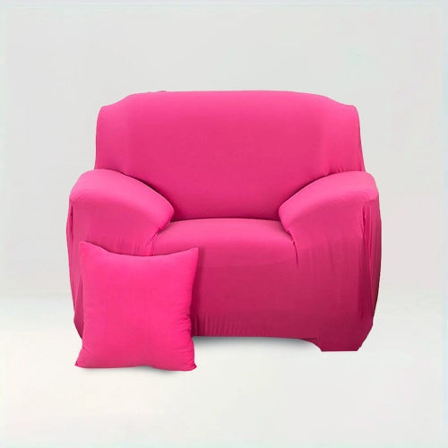 Housse de fauteuil Albane de couleur Rose sur fond beige