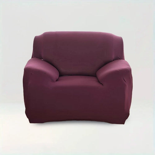 Housse de fauteuil Albane de couleur Rouge amarante sur fond beige