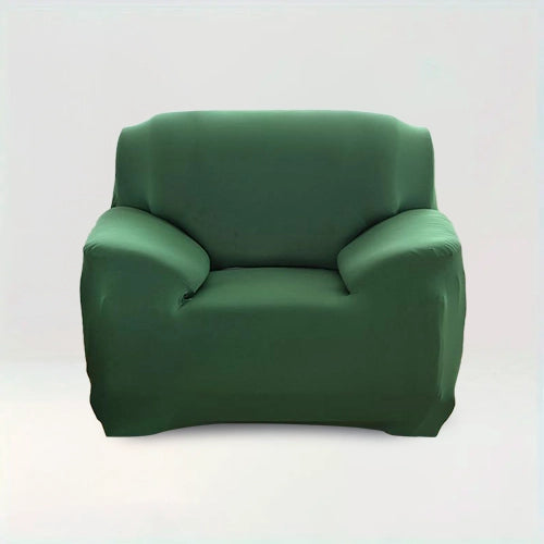 Housse de fauteuil Albane de couleur Vert foncé sur fond beige