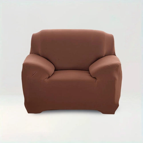 Housse de fauteuil Albane de couleur Marron sur fond beige