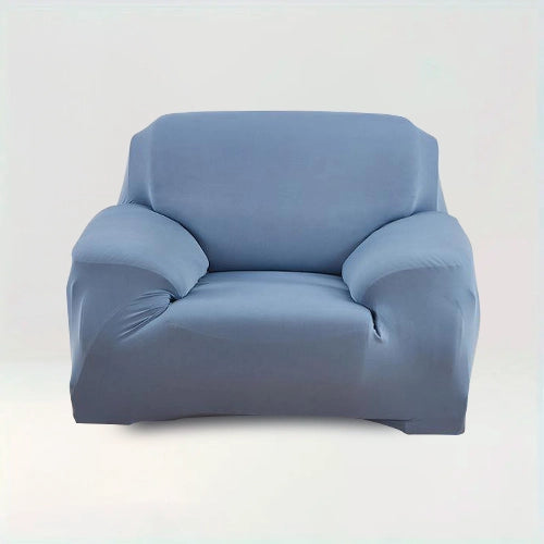 Housse de fauteuil Albane de couleur Bleu clair sur fond beige