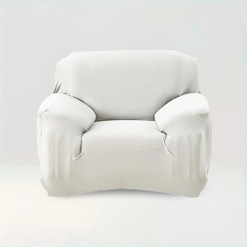 Housse de fauteuil Albane de couleur Blanc sur fond beige